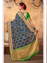Shop Elegant Blue Patola Silk Woven Saree